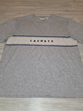 Lacoste Short Sleeve Shirt Gray Men's Size Large B1